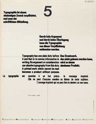 Wolfgang Weingart Typographische Monatsblätter, Number 5/1973